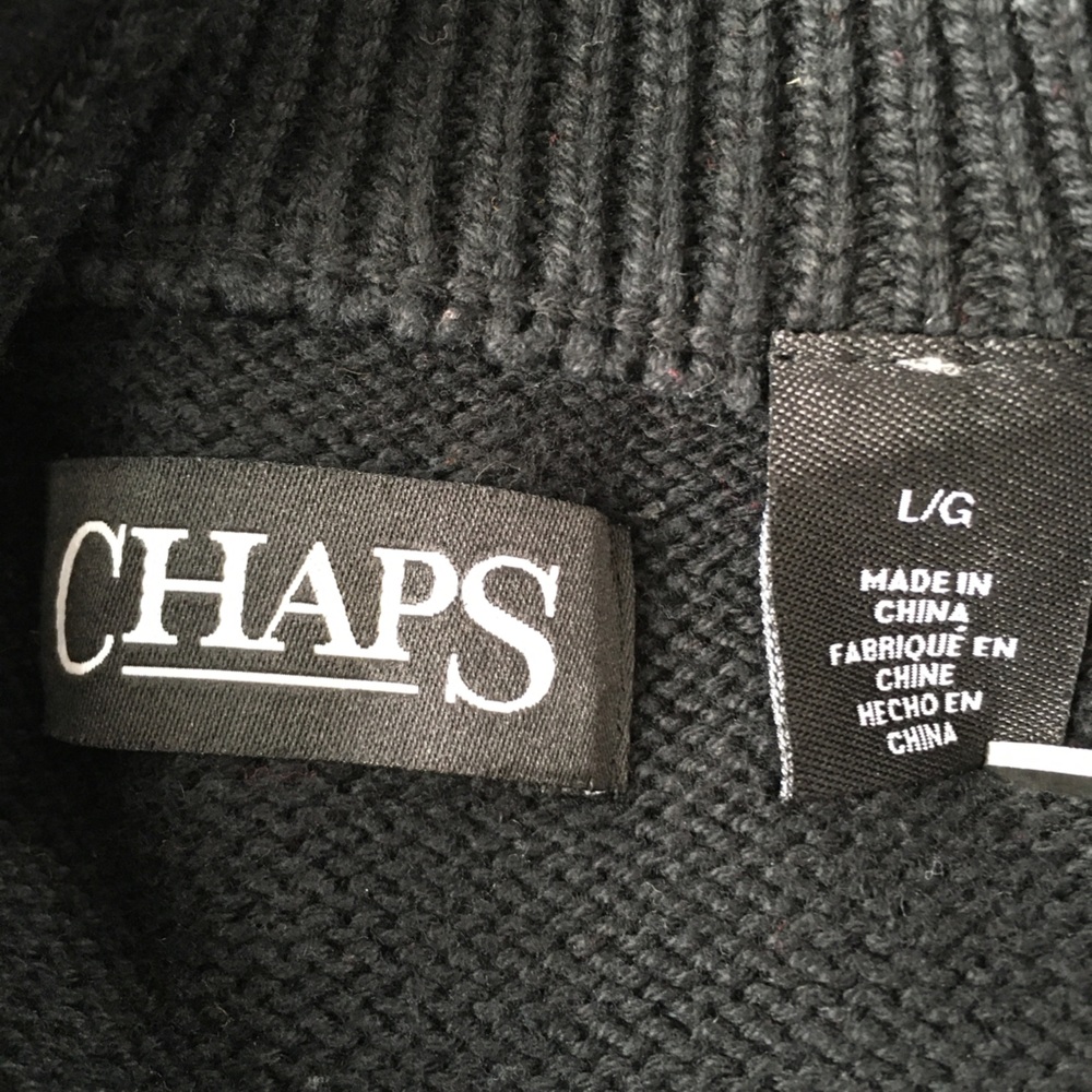 Chaps Ralph Lauren Cotton Button Neck Sweater Sz Large - Picture 6 of 15
